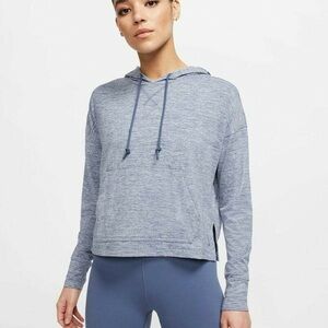 Nike Women's Diffused Blue Yoga Jersey Cropped Hoodie